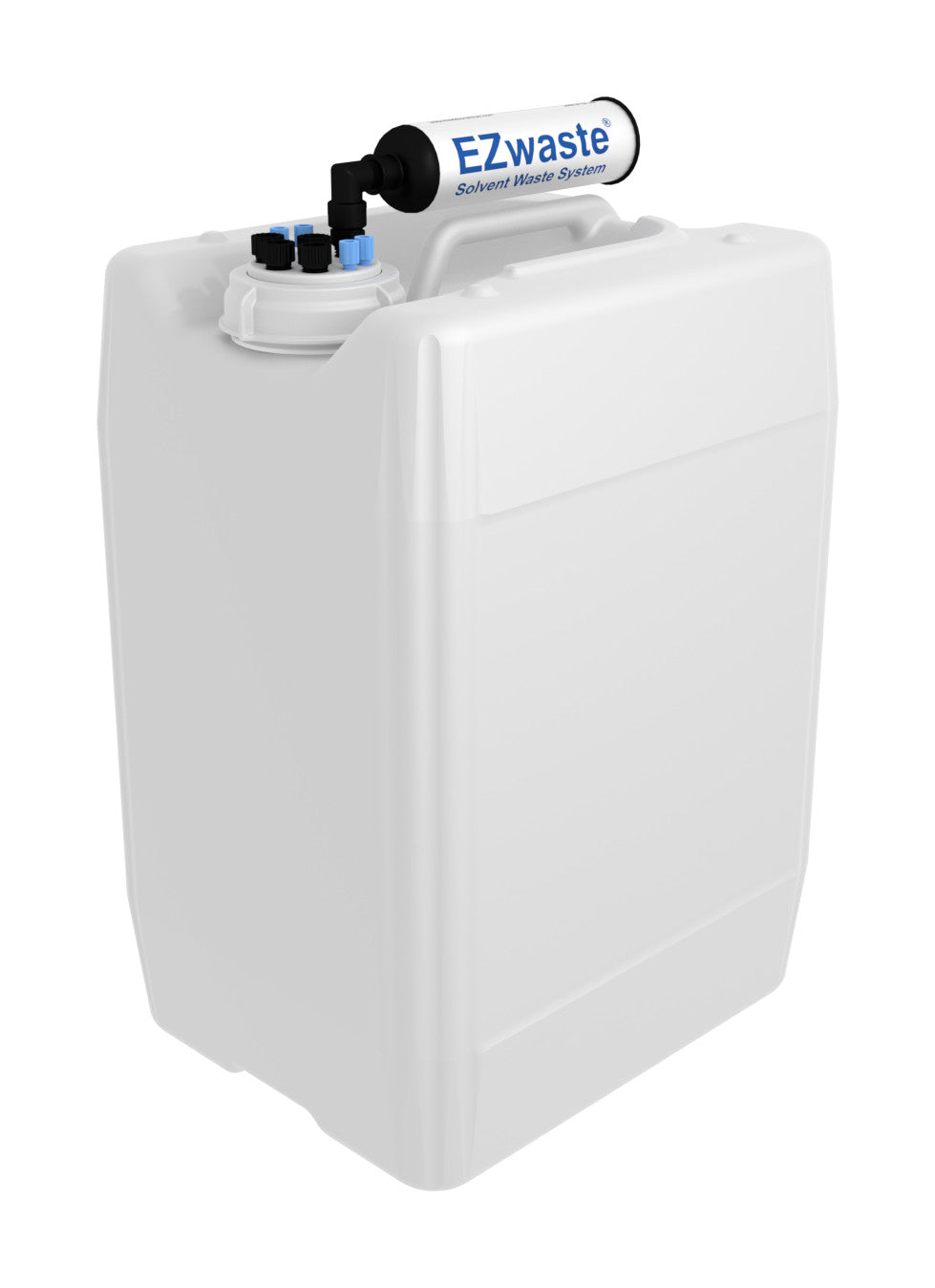 EZwaste® UN/DOT Container, VersaCap® S70, 4x 1/8" + 4x 1/4" Ports (332-AB16-OEM) — Foxx Life Sciences