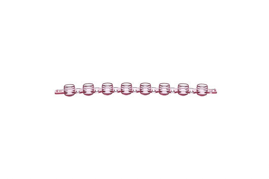 SAPPHIRE 8-CAP STRIP, PP - Red / Domed, For 6732Xx - Greiner Bio-One (373273)