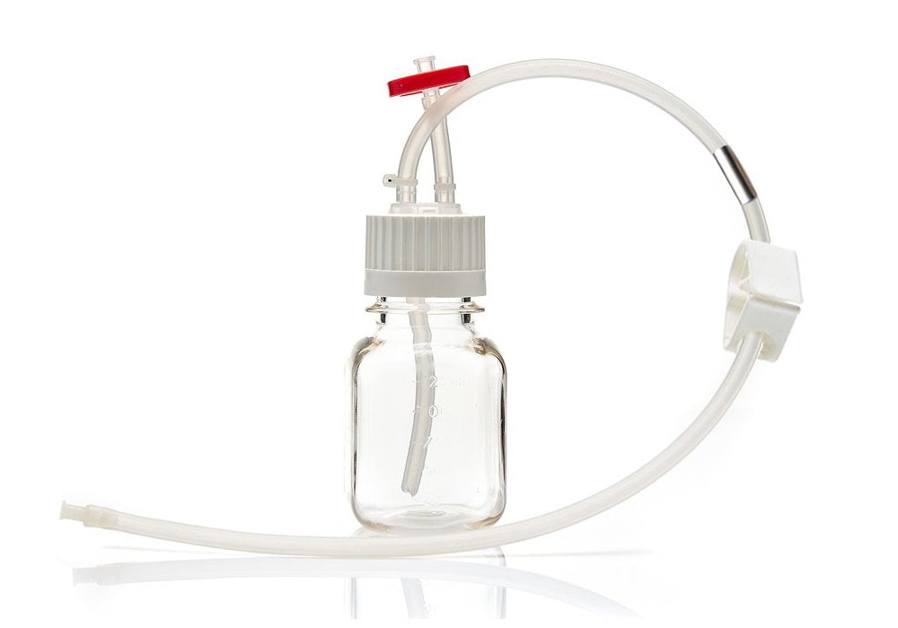EZBio® MTO 125mL Bottle Assembly, 38-430 VersaCap®, w/ Pinch Pipe, 10/CS (437-8303-FLS) — Foxx Life Sciences