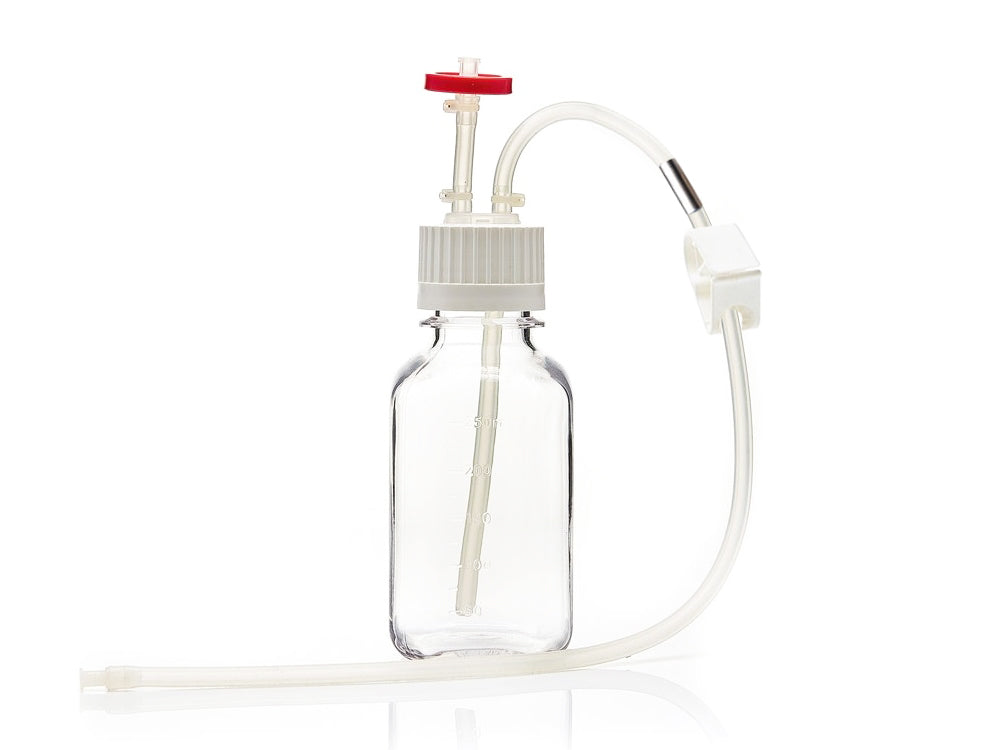 EZBio® MTO 250mL Bottle Assembly, 38-430 VersaCap®, w/ Pinch Pipe, 10/CS (437-8304-FLS) — Foxx Life Sciences