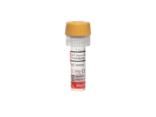 MiniCollect® TUBE 0.5/0.8 ml CAT Serum Sep Clot Activator - Capillary Blood Collection - Greiner Bio-One (450533)