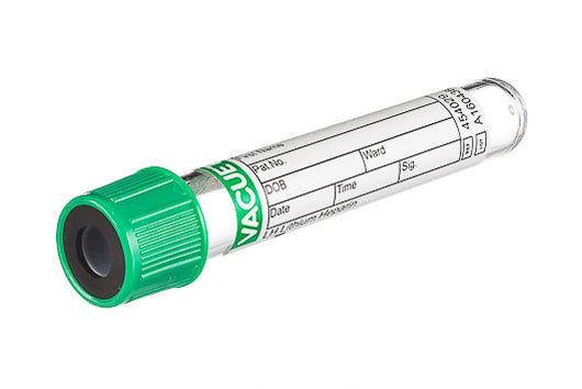 VACUETTE® TUBE, LH LITHIUM HEPARIN - 4 ml / 13x75 Green Cap-Black Ring, Non-Ridged - Greiner Bio-One (454029)