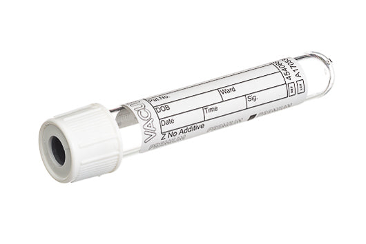 VACUETTE® TUBE, Z NO ADDITIVE - 2 ml / 13x75 White Cap-White Ring, Premium - Greiner Bio-One (454088)