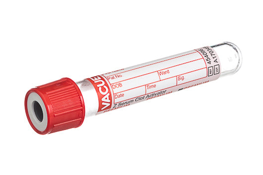 VACUETTE® TUBE, CAT SERUM CLOT ACTIVATOR - 2 ml / 13x75 Red Cap-White Ring, Premium - Greiner Bio-One (454096)