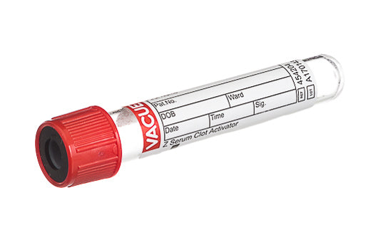 VACUETTE® TUBE, CAT SERUM CLOT ACTIVATOR - 4 ml / 13x75 Red Cap-Black Ring, Non-Ridged - Greiner Bio-One (454204)
