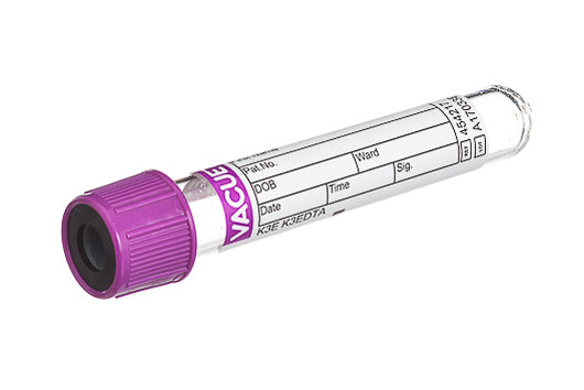 VACUETTE® TUBE, K3E K3EDTA, NON-RIDGED - 3 ml / 13x75 Lavender Cap-Black Ring - Greiner Bio-One (454217)