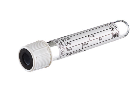 VACUETTE® TUBE, Z NO ADDITIVE - 3 ml / 13x75 White Cap-Black Ring, Non-Ridged - Greiner Bio-One (454241)