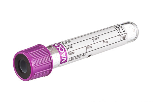 VACUETTE® TUBE, K2E K2EDTA - 3 ml / 13x75 Lavender Cap-Black Ring, Non-Ridged - Greiner Bio-One (454246)