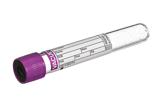 VACUETTE® TUBE, K3E K3EDTA, NON-RIDGED - 9 ml / 16x100 Lavender Cap-Black Ring - Greiner Bio-One (455036)
