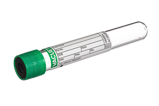 VACUETTE® TUBE, LH LITHIUM HEPARIN - 9 ml / 16x100 Green Cap-Black Ring, Non-Ridged - Greiner Bio-One (455084)