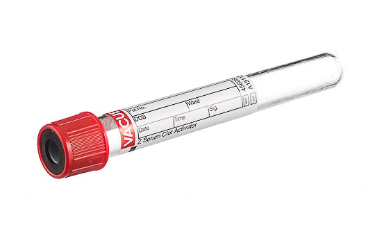 VACUETTE® TUBE, CAT SERUM CLOT ACTIVATOR - 6 ml / 13x100 Red Cap-Black Ring, Non-Ridged - Greiner Bio-One (456089)