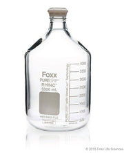 PUREGRIP® Rhino Safety Coated Glass Bottles, Clear, 5L, with GL45 VersaCap,1EA (48R-B400-FLS) — Foxx Life Sciences