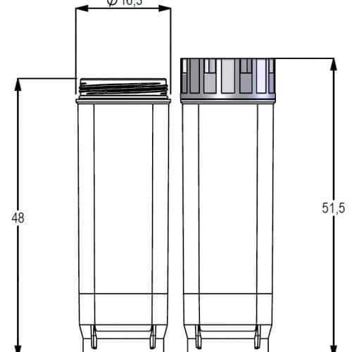 6.00ml Screw Cap Tubes with External Thread Hybrid Flat bottom (Net Volume 6.00ml with Screw Cap at room temperature) (Large