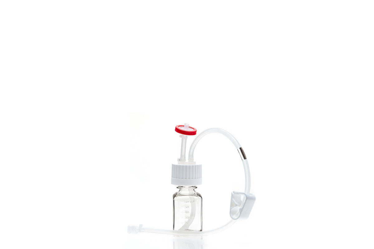 EZBio® MTO 60mL Bottle Assembly, 38-430 VersaCap®, w/ Pinch Pipe, 10/CS (437-8302-FLS) — Foxx Life Sciences