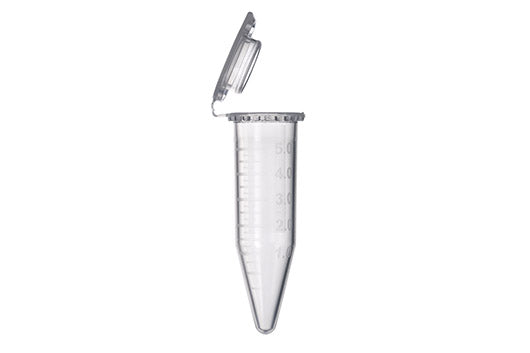 REACTION TUBE, 5 ML, PP, NATURAL, GRADUATED - Non-sterile / 100 pcs./bag / Attached Cap - Greiner Bio-One (622201)