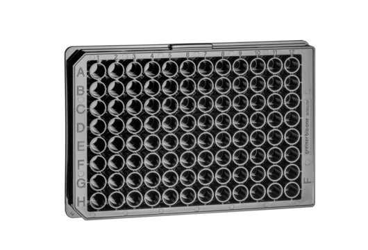 CELL CULTURE MICROPLATE, 96 WELL, PS - Sterile / No / F-Bottom (Chimney Well), Black, 10 pcs./bag, Cellstar® TC - Greiner Bio-One (655079)