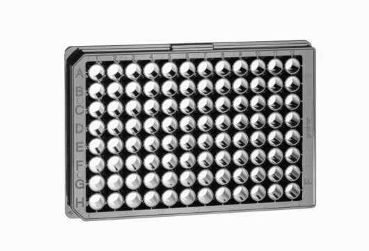 MICROPLATE, 96 WELL, PS, F-BOTTOM (CHIMNEY WELL) µCLEAR® - High Binding / Black - Greiner Bio-One (655097)