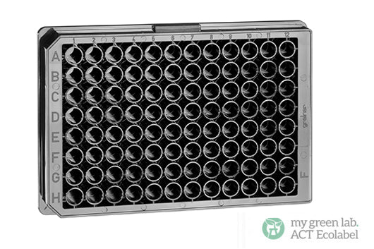 MICROPLATE, 96 WELL, PP - Non-sterile / F-Bottom (Chimney Well) Black - Greiner Bio-One (655209)
