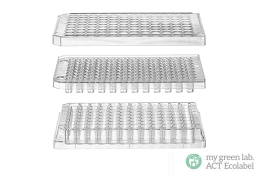 THINCERT 96 WELL HTS INSERT, TC, STERILE, WITH RECEIVER PLATE, F-BOTTOM, LID WITH CONDENSATION RINGS - Permeable Pc Membrane, Pore Diameter: 3 µm - Greiner Bio-One (655630)