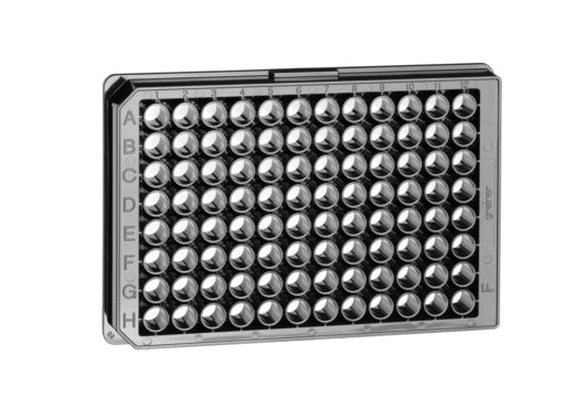 MICROPLATE, 96 WELL, PS, NON-BINDING - Black, F-Bottom (Chimney Well) µClear® - Greiner Bio-One (655906)