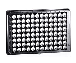 CELL CULTURE MICROPLATE, 96 WELL, PS, F-BOTTOM (CHIMNEY WELL), CELLCOAT®, POLY-D-LYSINE, LID WITH CONDENSATION RINGS - Black / Yes / 5 pcs./bag - Greiner Bio-One (655946)