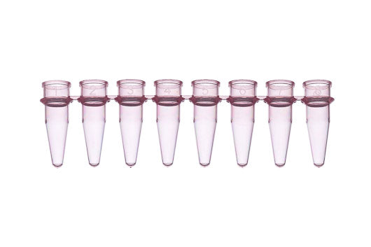 SAPPHIRE PCR 8-TUBE STRIPS, 0.2 ML, PP, WITHOUT CAP - Red - Greiner Bio-One (673273)
