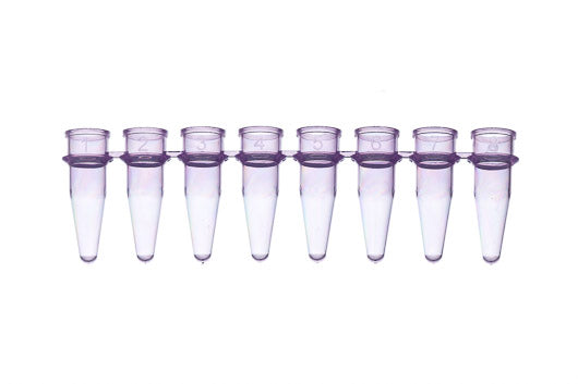 SAPPHIRE PCR 8-TUBE STRIPS, 0.2 ML, PP, WITHOUT CAP - Violet - Greiner Bio-One (673277)