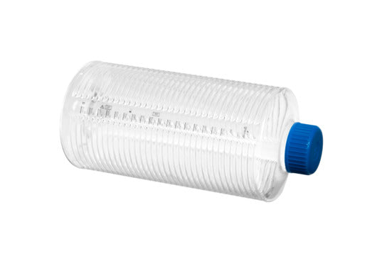 CELL CULTURE ROLLER BOTTLE, PS, FILTER SCREW CAP, CLEAR, TC, STERILE, CELLMASTER - 2300 ml / 122/271 mm / 2 pcs./bag, 2.5X, Short Form, Ribbed Surface - Greiner Bio-One (681672)