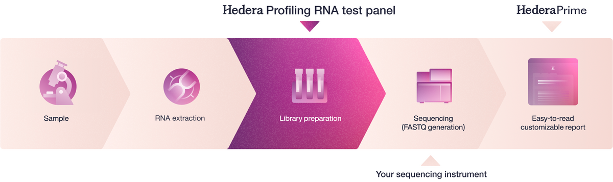 Hedera Profiling RNA Tissue Test Panel (HP RNA), 43-Gene NGS Fusion & Expression Kit, 24 Tests (T24-8RP126IRM)