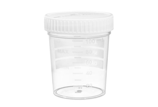 MULTIPURPOSE BEAKER, polypropylene, 120 ml graduated - White Lid / Sterile bulk-packed - Greiner Bio-One (724412)