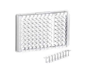 STRIP PLATE, 12xF8, PS, F-BOTTOM - High Binding / Microlon - Greiner Bio-One (762071)