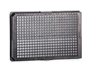 CELL CULTURE MICROPLATE, PS, CELLSTAR®, CELL-REPELLENT SURFACE - 384 Well / F-Bottom / Black, Sterile, µClear®, Lid, 8 pcs./bag - Greiner Bio-One (781976)