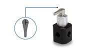 Manual Valve, 4-Port "T" Flow Path (4-3), PTFE/CTFE, HV 86730 - Valves Fittings & Tubing - Hamilton Company