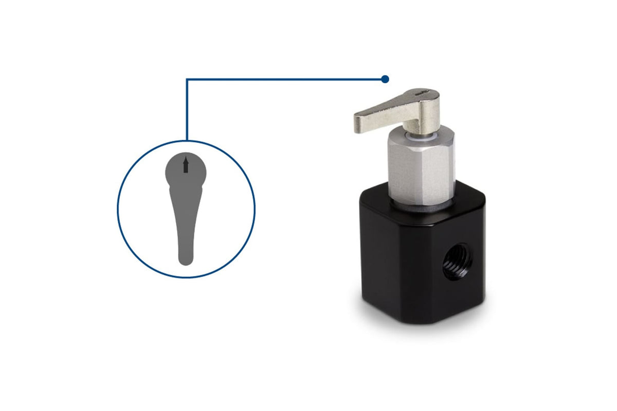 Manual Valve, 2-Port Distribution 180° Flow Path (1-5), PTFE/CTFE, HV 86735 - Valves Fittings & Tubing - Hamilton Company