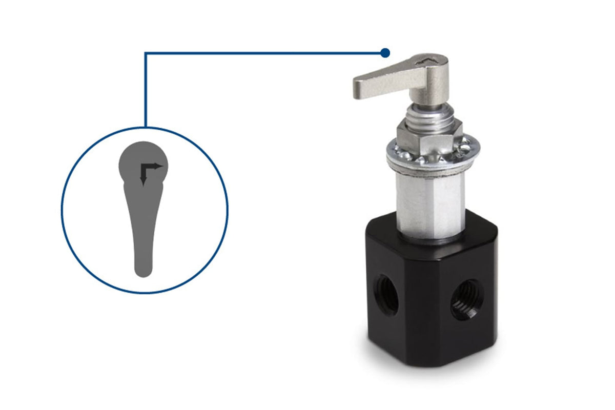 Manual Valve, 4-Port 90° Flow Path (4-2), PTFE/CTFE, HVP 86781 - Valves Fittings & Tubing - Hamilton Company