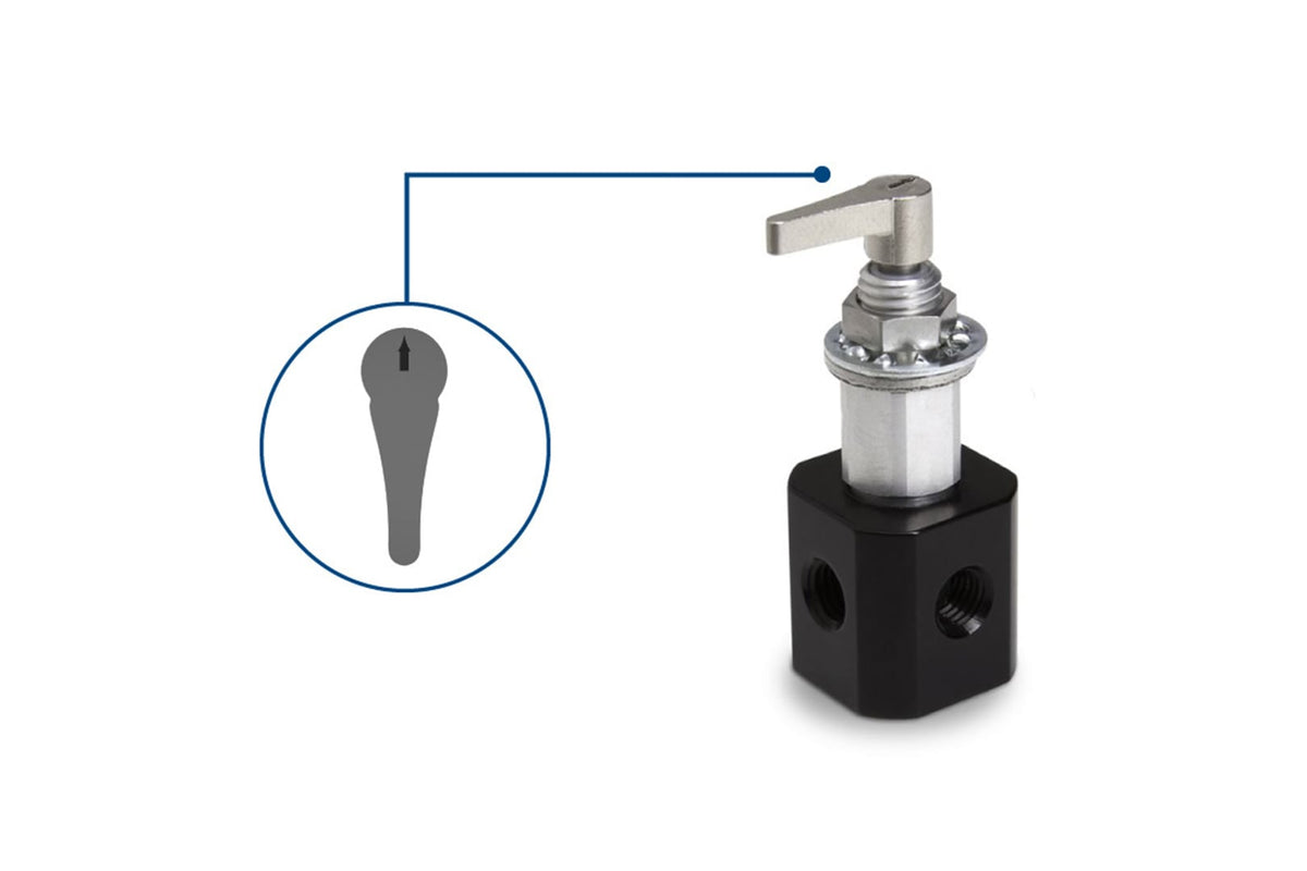 Manual Valve, 3-Port 90° Flow Path (3-2), PTFE/CTFE, HVP 86778 - Valves Fittings & Tubing - Hamilton Company