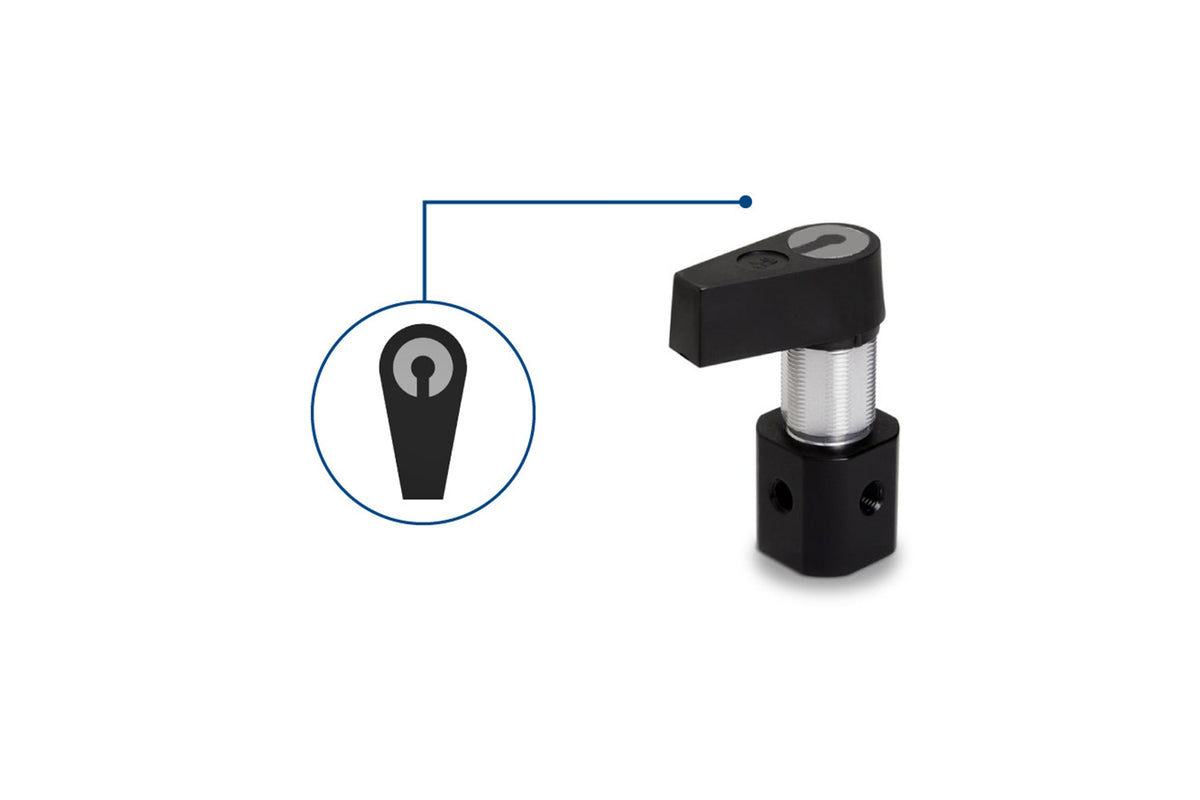 Manual Valve, 2-Port Distribution 90° Flow Path (2-5), PTFE/CTFE, HVX 86911 - Valves Fittings & Tubing - Hamilton Company