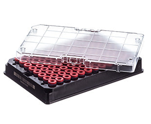 CRYO.S BIOBANKING TUBES, 300 µL, 2D CODES, 1 MANUAL CAPPING TOOL - Sterile / 5 racks/bag / With Screw Cap Red, Rack With 96 Capped Tubes - Greiner Bio-One (976563)