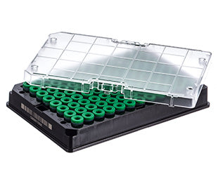 CRYO.S BIOBANKING TUBES, 300 µL, 2D CODES, 1 MANUAL CAPPING TOOL - Sterile / 5 racks/bag / Rack With 96 Capped Tubes, With Screw Cap Green - Greiner Bio-One (976566)