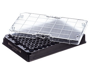 CRYO.S BIOBANKING TUBES, 300 µL, 2D CODES, 1 MANUAL CAPPING TOOL - Non-sterile / 5 racks/bag / Rack With 96 Capped Tubes, With Screw Cap Black - Greiner Bio-One (976587)