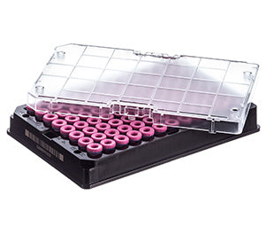 CRYO.S BIOBANKING TUBES, 300 µL, 2D CODES, 1 MANUAL CAPPING TOOL - Non-sterile / 5 racks/bag / Rack With 96 Capped Tubes, With Screw Cap Pink - Greiner Bio-One (976588)