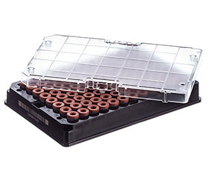 CRYO.S BIOBANKING TUBES, 300 µL, 2D CODES, 1 MANUAL CAPPING TOOL - Non-sterile / 5 racks/bag / Rack With 96 Capped Tubes, With Screw Cap Brown - Greiner Bio-One (976589)