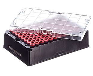CRYO.S BIOBANKING TUBES, 600 µL, 2D CODES, 1 MANUAL CAPPING TOOL - Sterile / 2 racks/bag / With Screw Cap Red, Rack With 96 Capped Tubes - Greiner Bio-One (977563)
