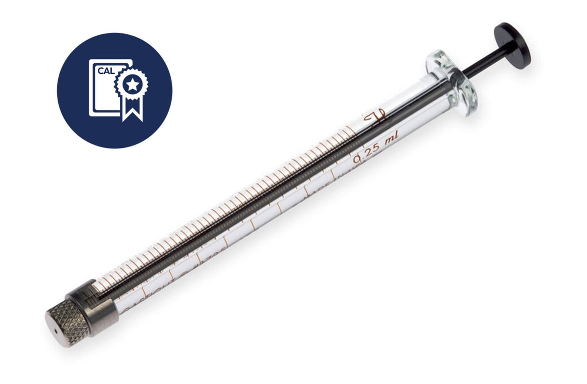 250 µL, Gastight Syringe, Large Removable Needle (RN), Calibrated Syringe CAL7657-01 - Lab Syringes - Hamilton Company
