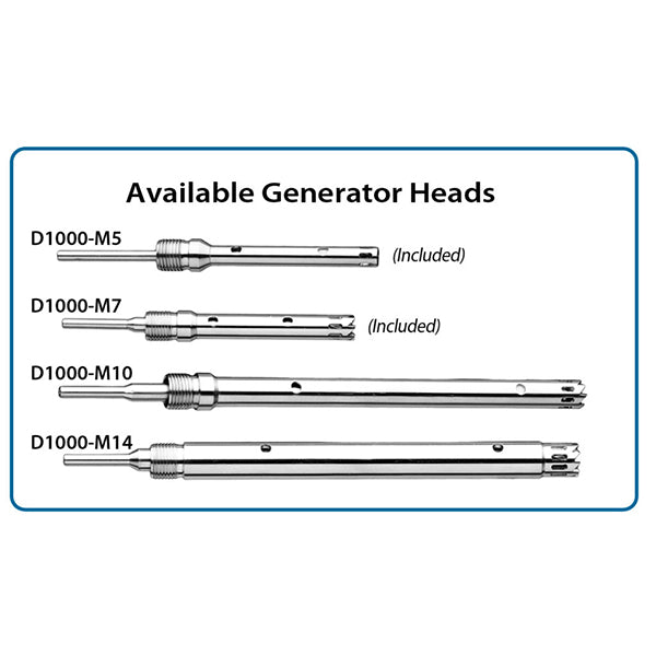D1000 Homogenizer, includes 5mm and 7mm generators (ideal for microtubes) D1000-E - Homogenizers/Cell Lysis - Benchmark
