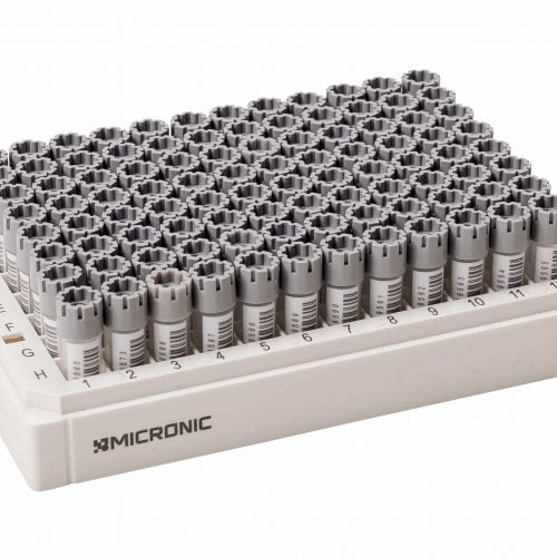 Screw Caps for externally threaded tubes in 96-well format - Sample Storage Caps - Micronic