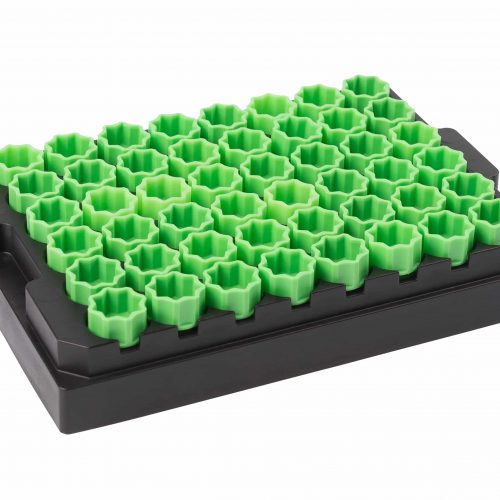 Screw Caps for internally threaded tubes in disposable cap carrier - Sample Storage Caps - Micronic