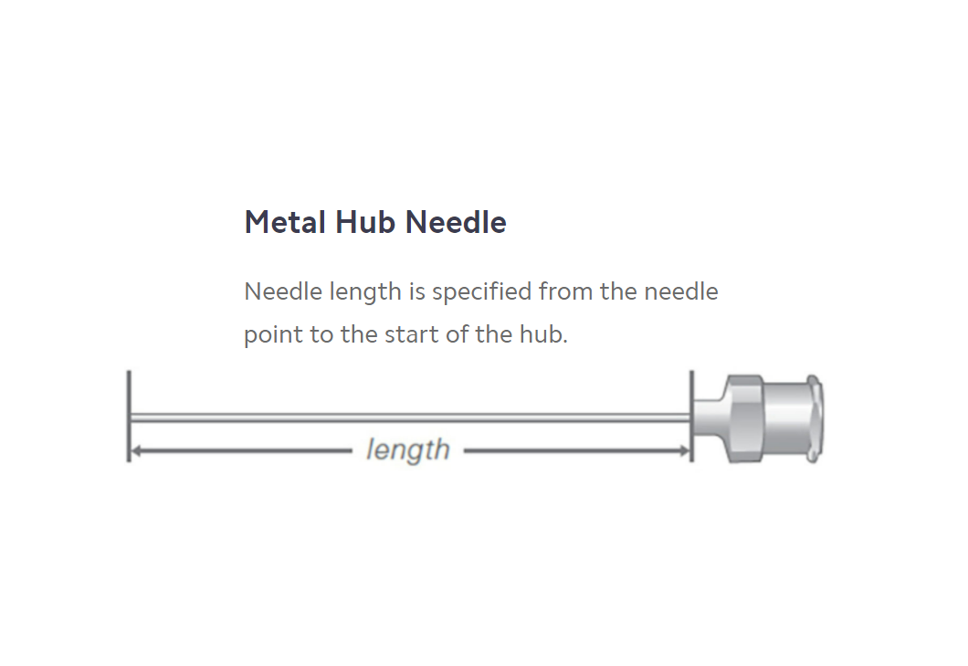 20 gauge, Metal Hub Needle (N) 7729-09 - Lab Needles - Hamilton Company