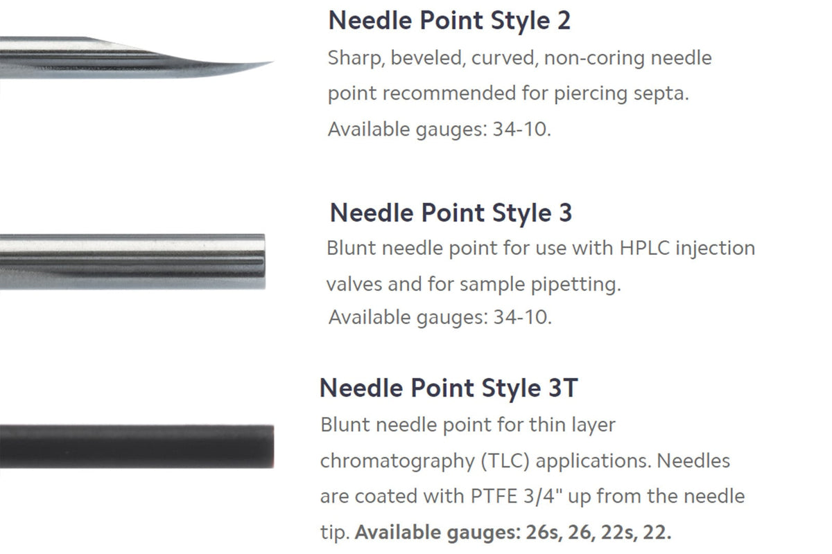 20 gauge, Small Hub Removable Needle (RN) 7731-10 - Lab Needles - Hamilton Company