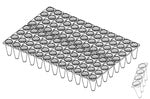 Tear-off 4-tube Mat, 0,1 ml, LP, B – LP,LF,4 -Tube Strip Tear Off Mat 96 well format ( 24 x 4) Blunt end B31121 - BIOplastics